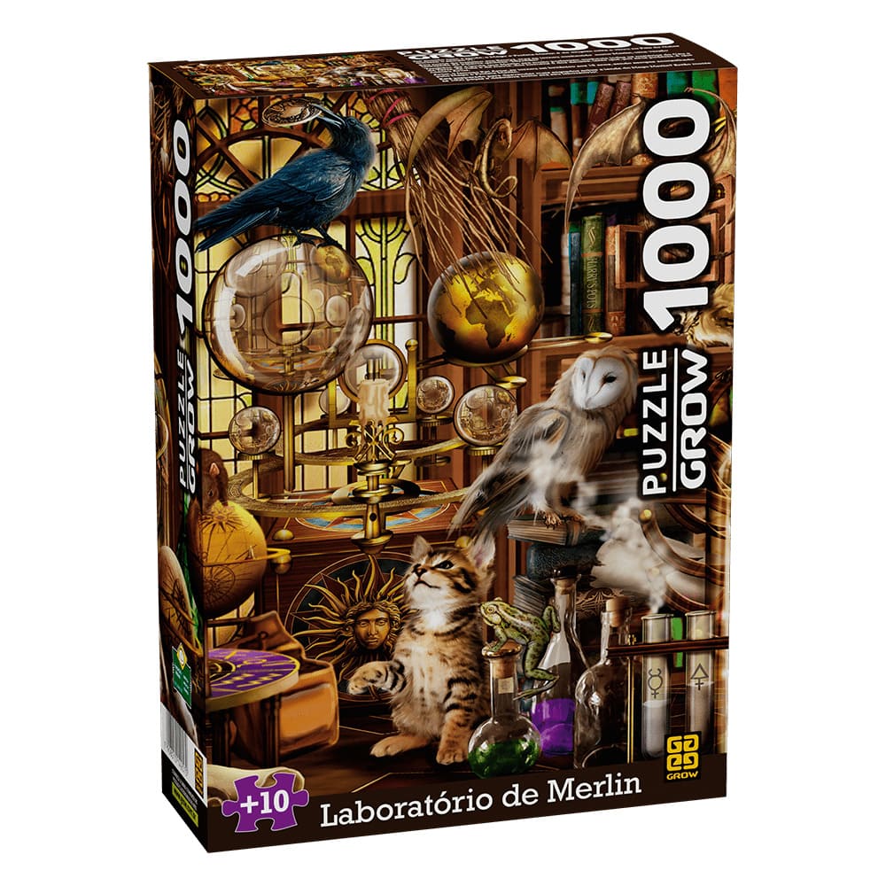 Quebra-cabeça 1000 Peças Laboratorio de Merlin - Grow - Loja ToyMania